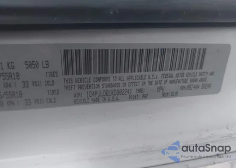 2019 Jeep Cherokee Limited Fwd из США, поврежденный, VIN 1C4PJLDB1KD302241